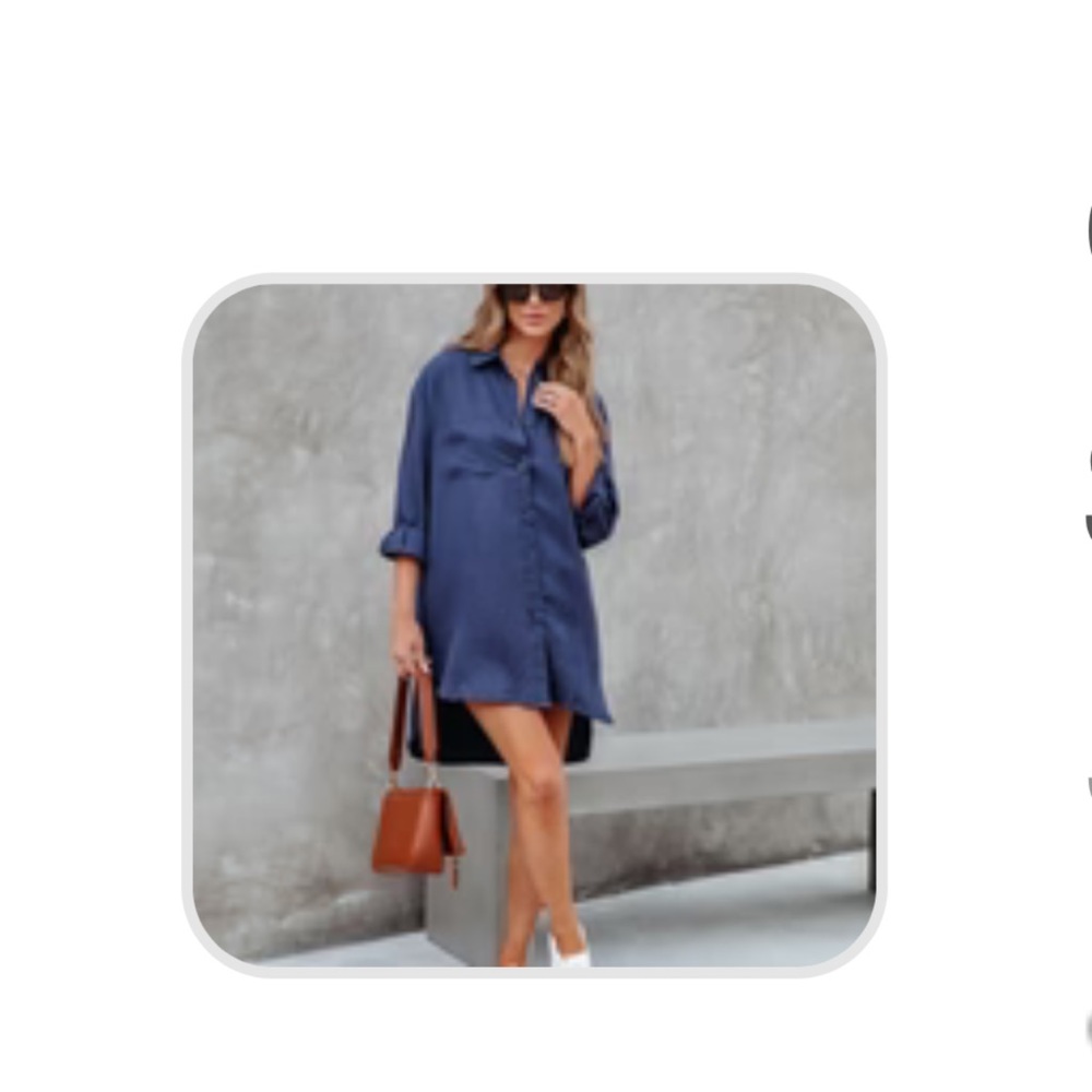 Small Navy Button Down Blouse Small! Never Worn! - image 1